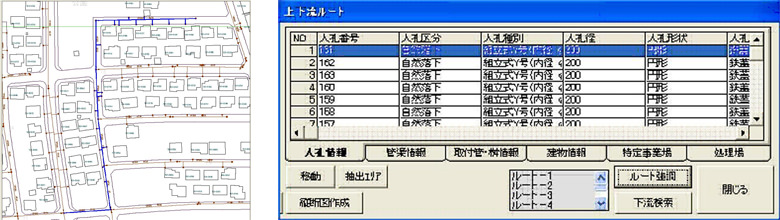 上下流ルート検索