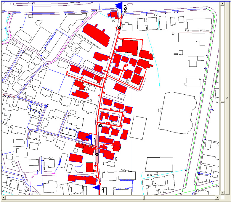 断水連絡（漏水事故シミレーション）
